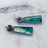 Opalized Wood Earrings with Octopus Tentacles